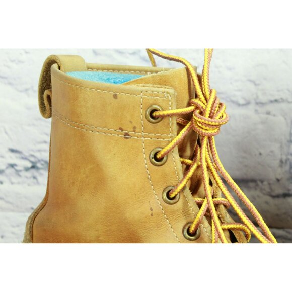 LL Bean Brown Leather Round Toe Insulated Ankle Lace Up Duck Boots Size 8 M - Picture 8 of 10